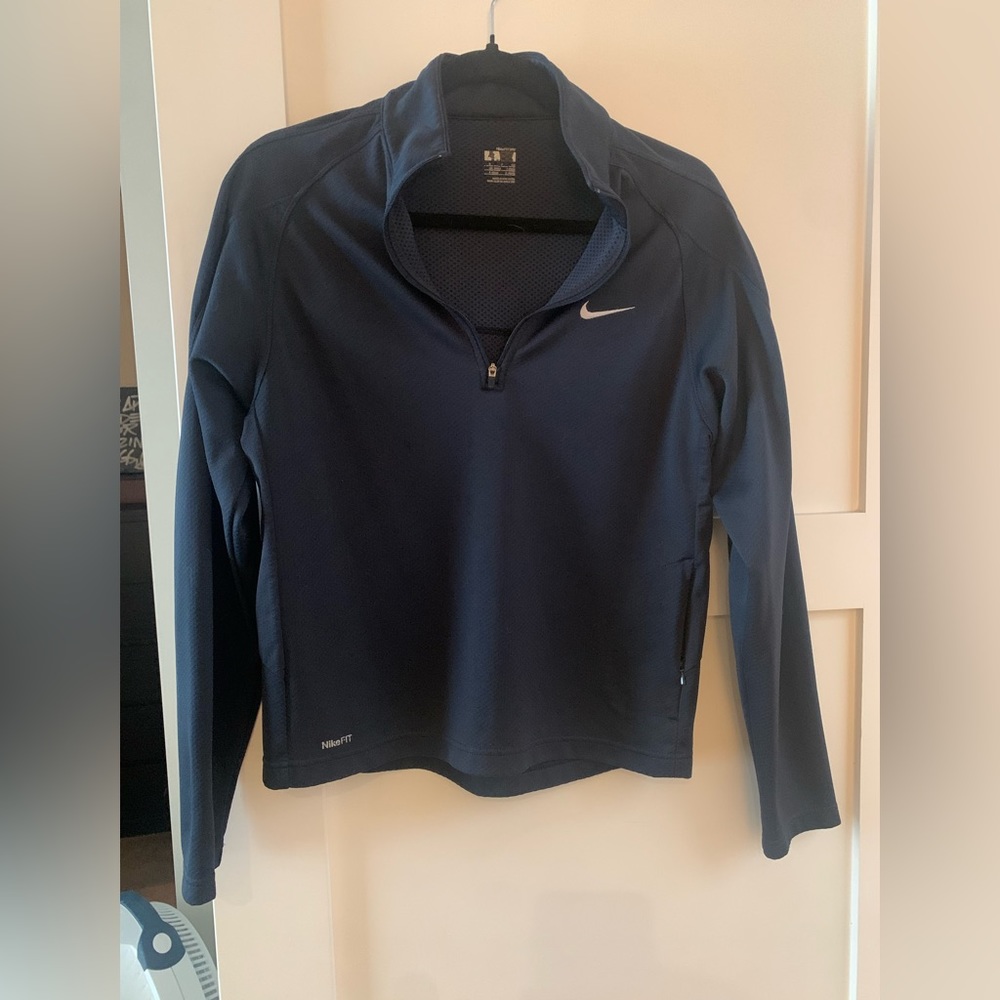 Nike dryfit navy quarterzip size small
